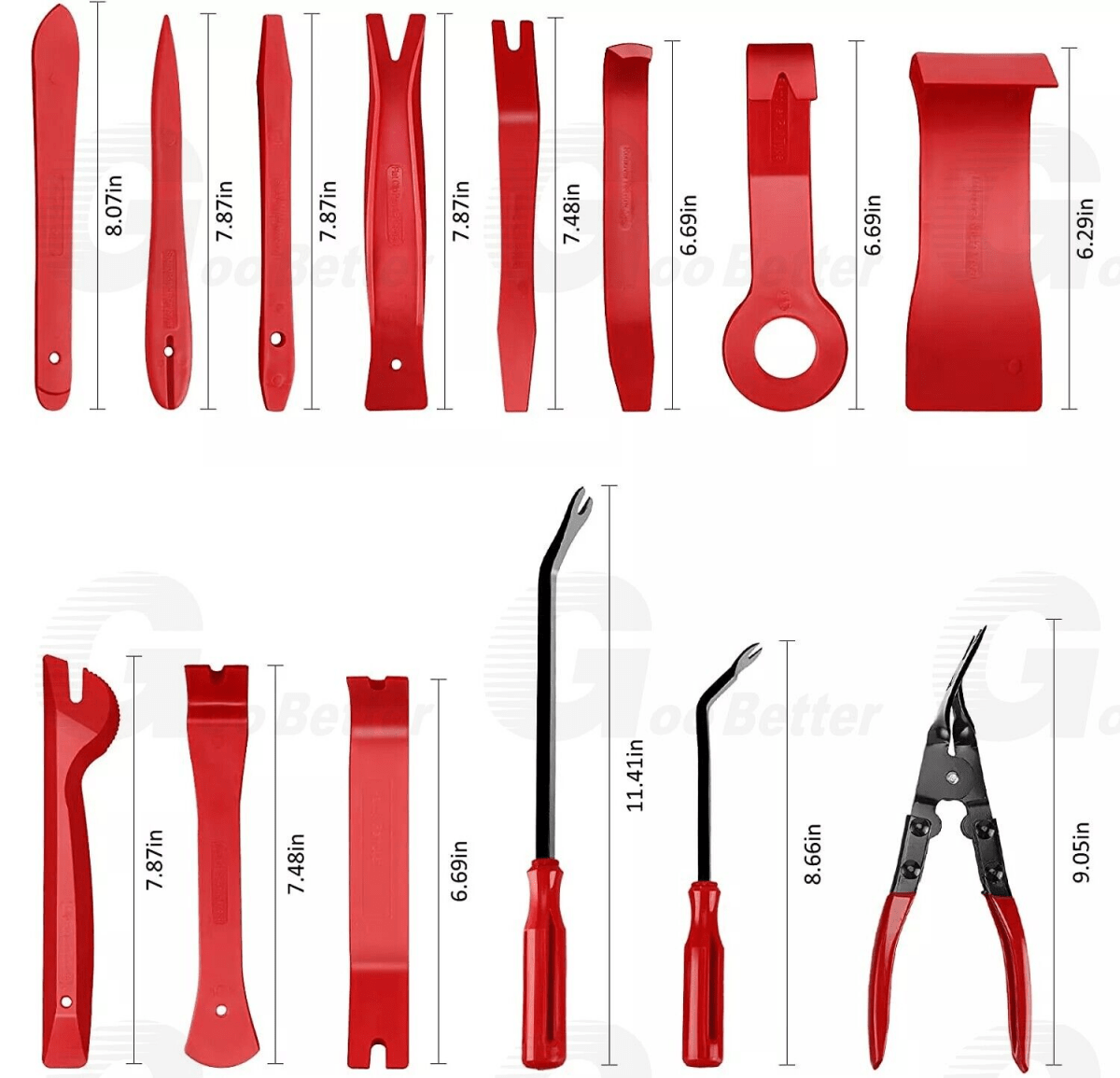 19pcs Car Trim Removal Tool Kit Radio Hand Pry Panel Door Interior Clip Plastic - HomeDIYer