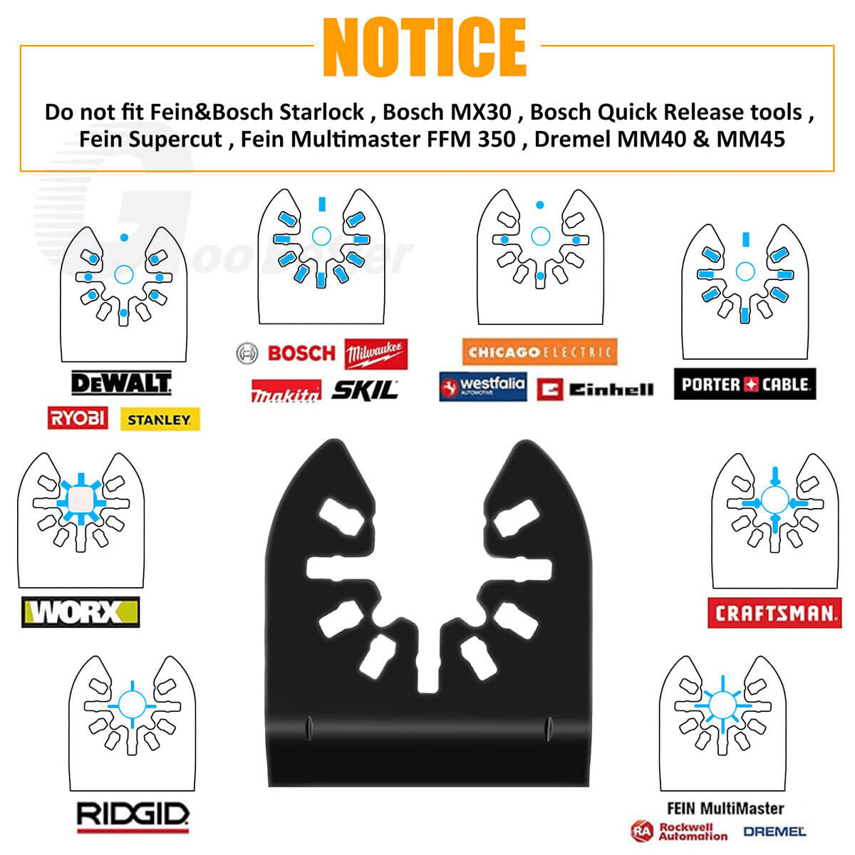 24Pcs Oscillating Saw Blades 34 - 88mm Set Universal Multi Tool Wood Metal Cutter - HomeDIYer