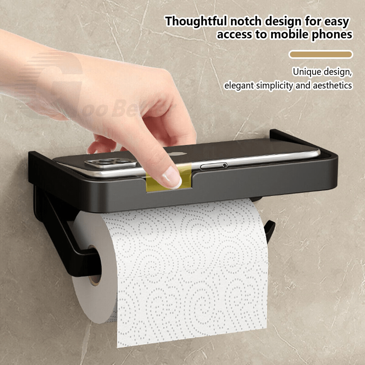 Bathroom Paper Towel Holder No Punch Bathroom Cell Phone Roll Paper Holder Tissue Box - HomeDIYer