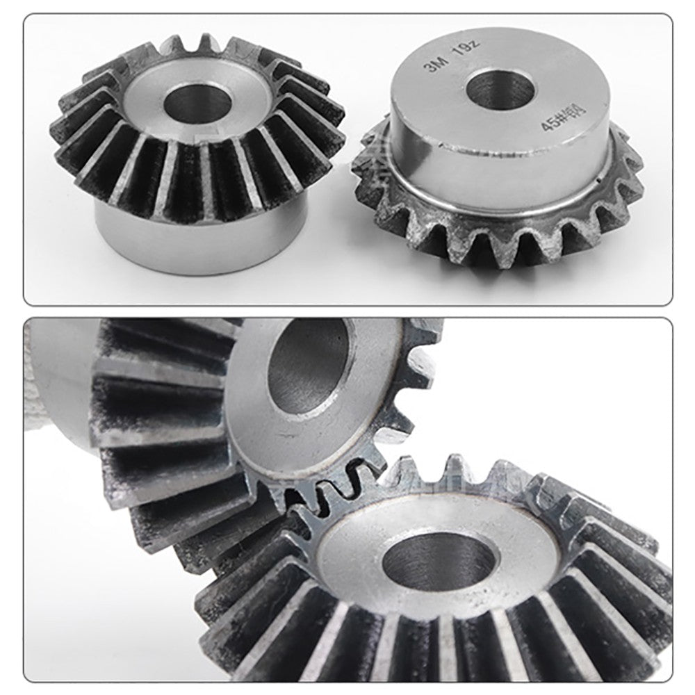 1M 1.5M 2M 3M Bevel Gear 15-40 Teeth 1:1 90° Meshing Angle 45# Steel Drive Gears