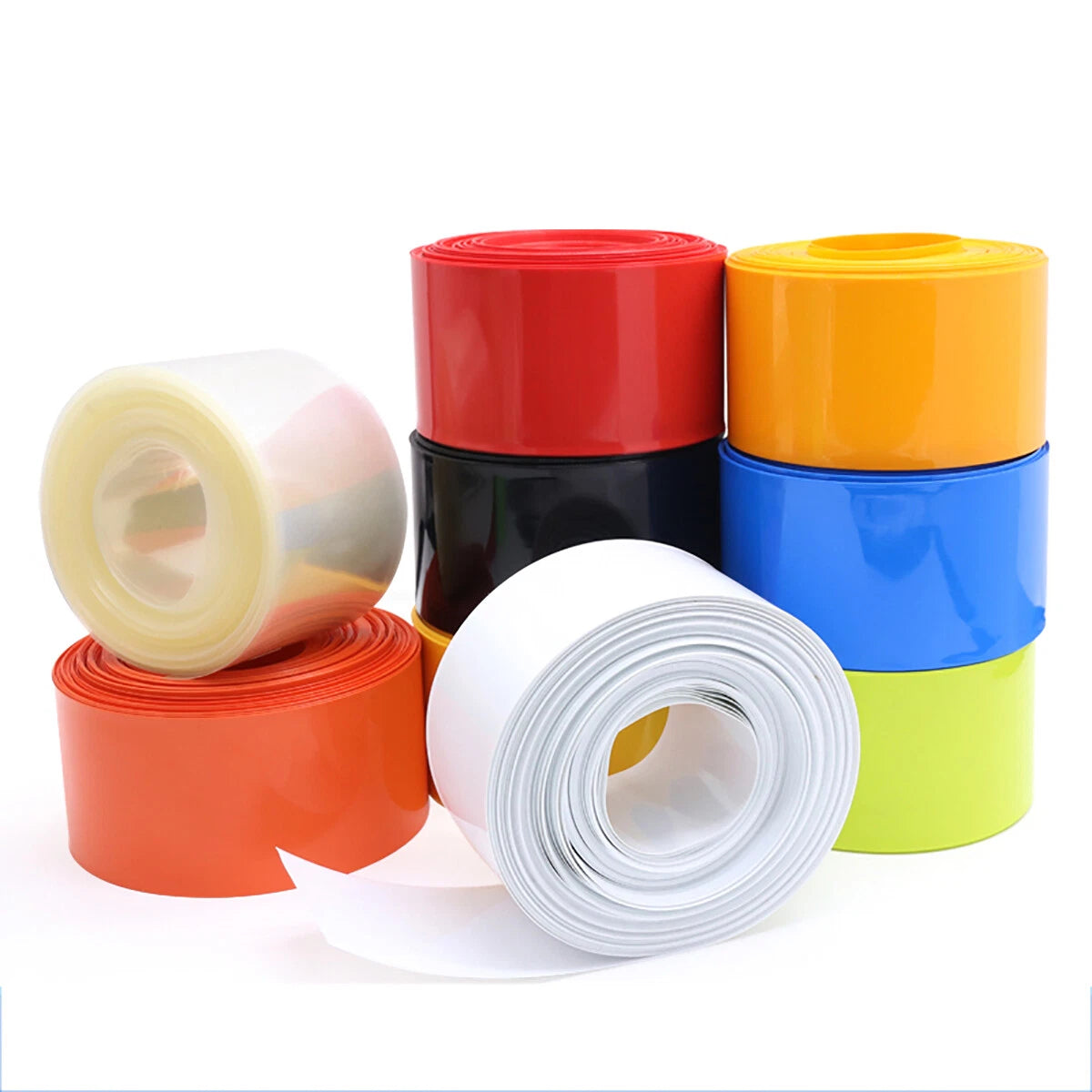 50mm PVC Heat Shrink Tubing — Flat Width 50mm (φ31.84mm) | Multi-Color, Cut to Length