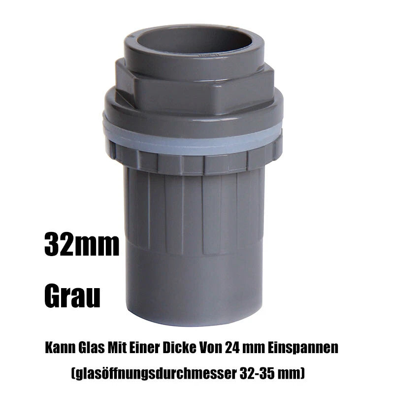 PVC Klebefitting Aquarium Wasser Rohr Fitting 20mm 25mm~50mm Grau Rohrfittings