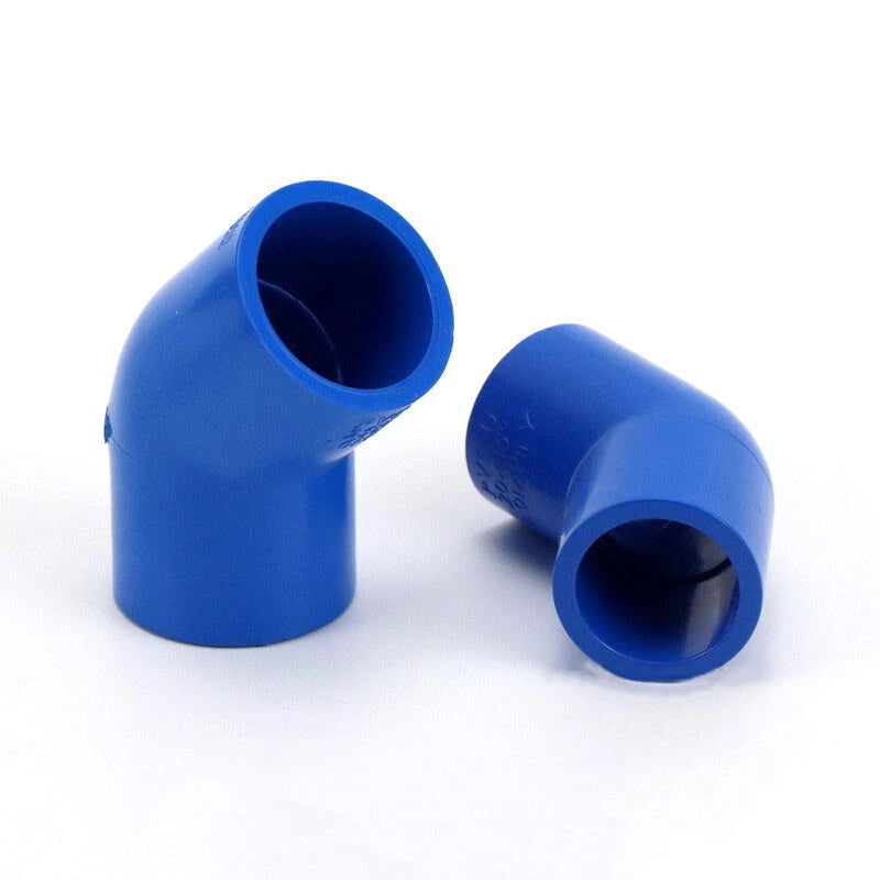 PVC 45° Ellbogen Winkel Klebe Blau Fittings Rohr Muffe Rohrverbinder 20mm~160mm