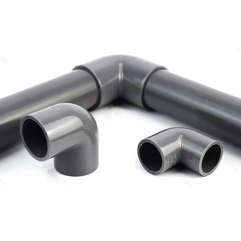 90° PVC Grau Winkel Klebe Fittings Rohr Muffe Rohrverbinder Inner Dur:20mm~200mm