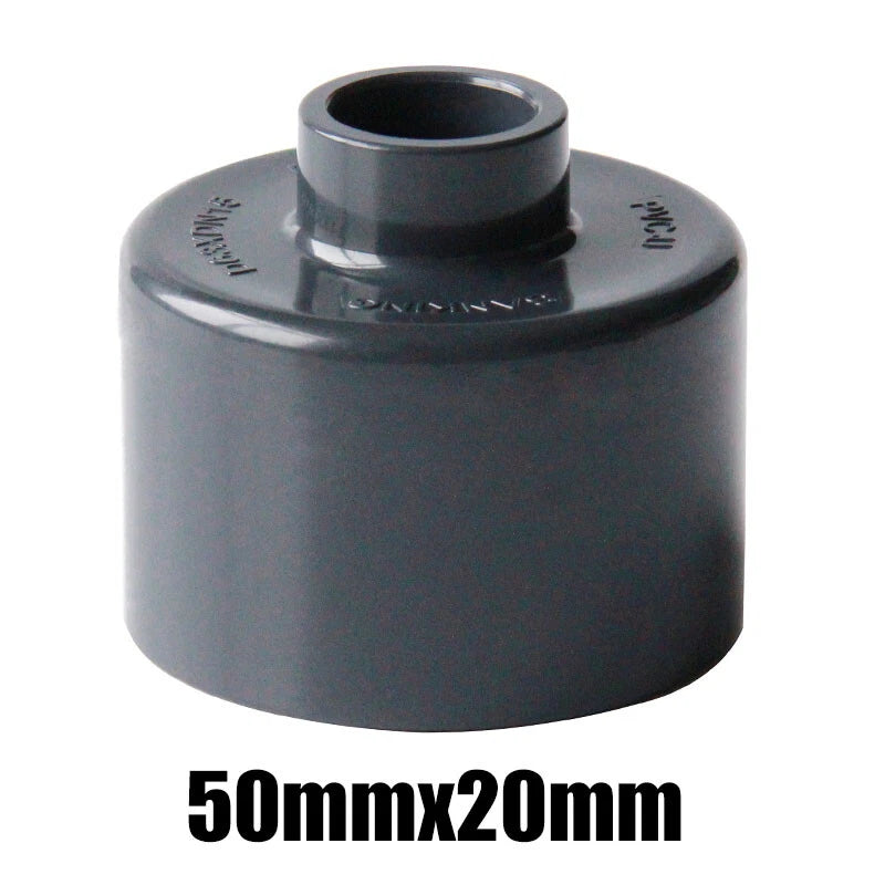 Ø20mm~63mm PVC Reduzierstück Rohr Fitting Klebefittings Lang Konisch Dunkelgrau