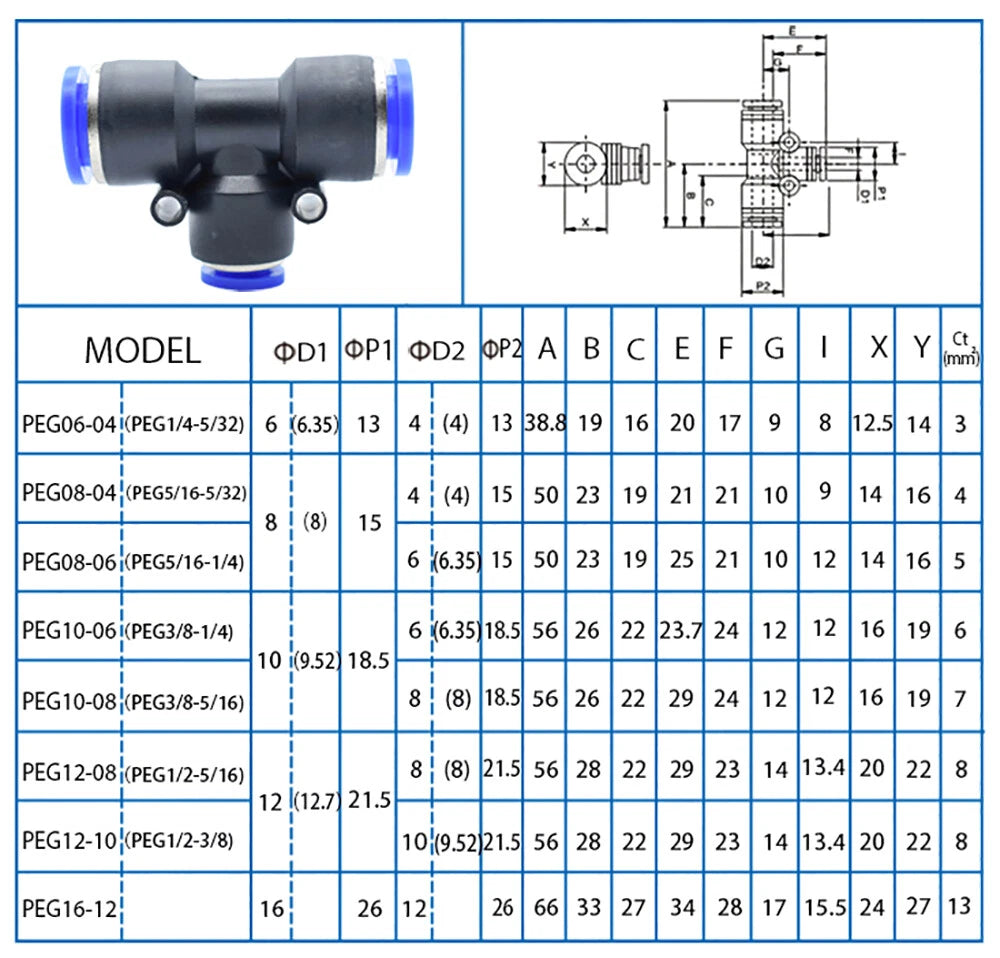 Push-to-Connect Pneumatic Fittings — Air & Water Tube Quick Release Connectors