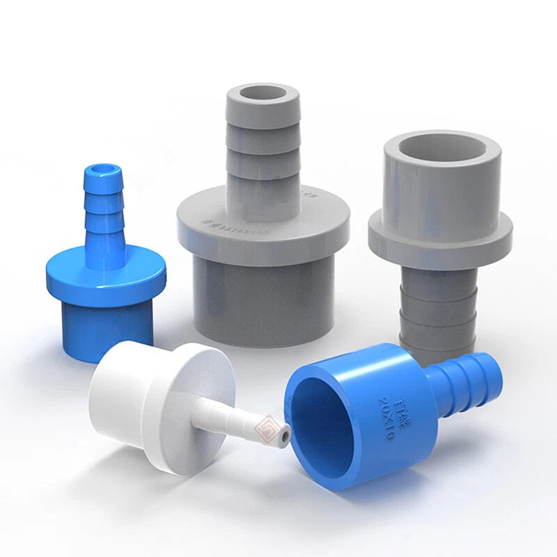 5-63mm Schlauchtülle PVC Klebefittings Druck Wasser Rohr Fittings Weiß Blau Grau