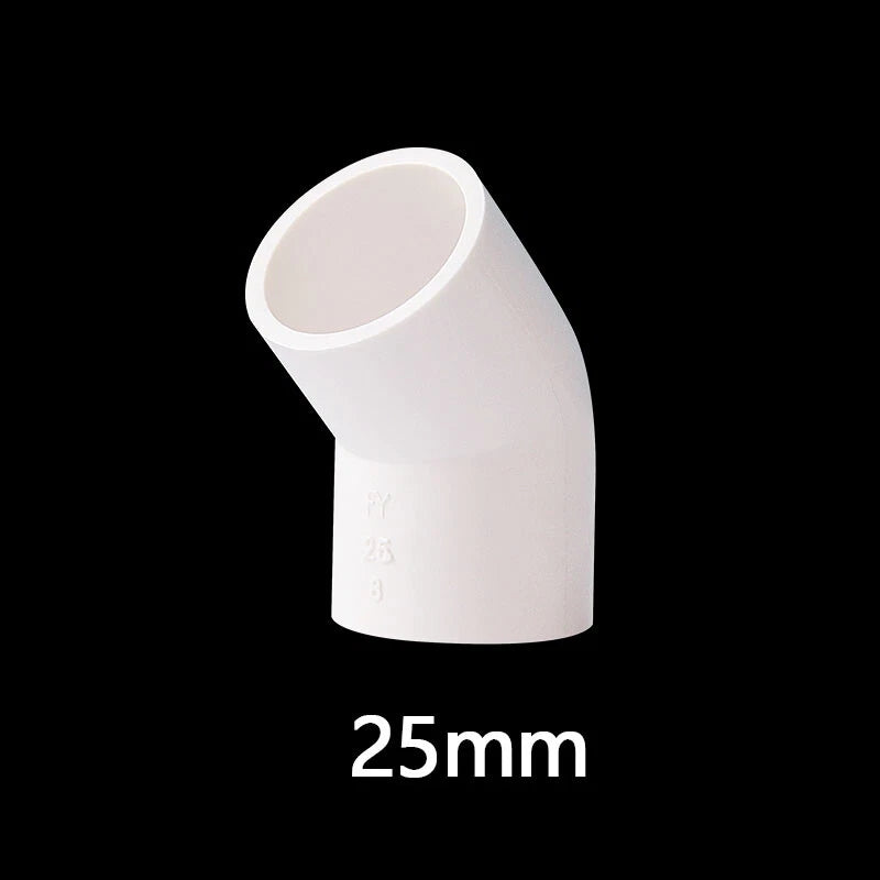 PVC 45° Ellbogen Winkel Klebe Fittings Rohr Muffe Rohrverbinder Weiß 20mm~200mm