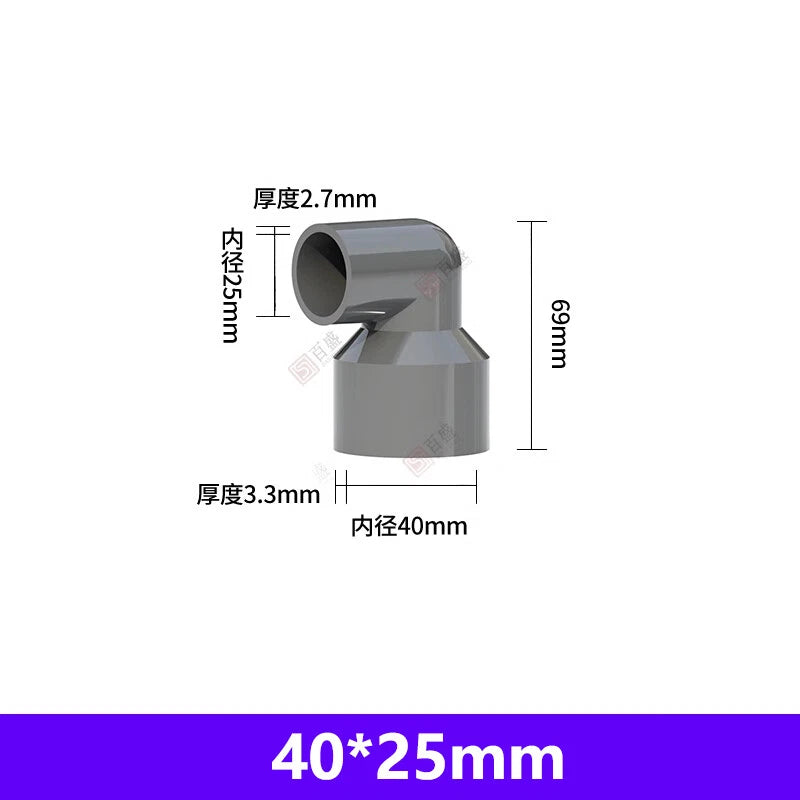 PVC 90° Winkel Reduzierstück Rohrverbinder Reduzierstück Muffe Fittings 20-110mm