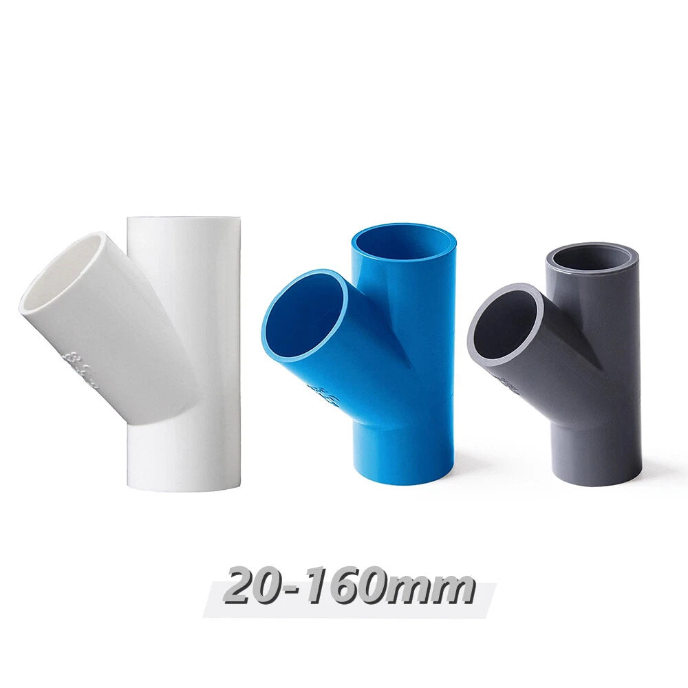PVC Rohr Verbinder Klebefittings Bogen Winkel T-Stück Kappe Muffe I.D 20-63mm
