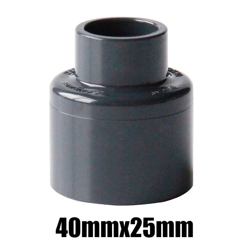 Ø20mm~63mm PVC Reduzierstück Rohr Fitting Klebefittings Lang Konisch Dunkelgrau