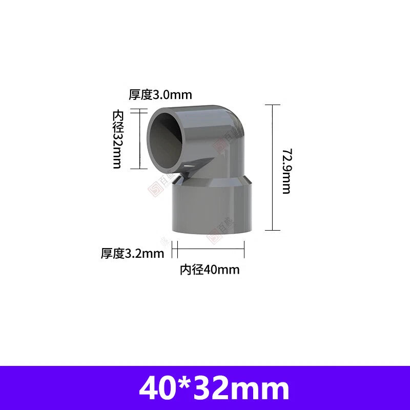 PVC 90° Winkel Reduzierstück Rohrverbinder Reduzierstück Muffe Fittings 20-110mm