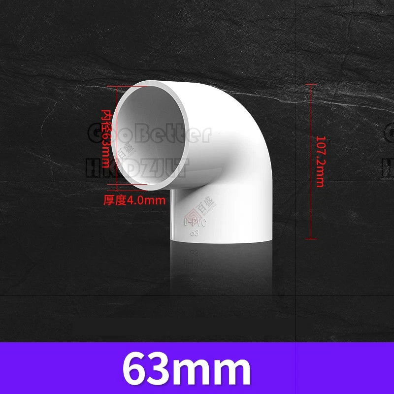 PVC Klebe Fittings 90° Winkel Bogen Verbinder Muffe Klebemuffen Klebefitting