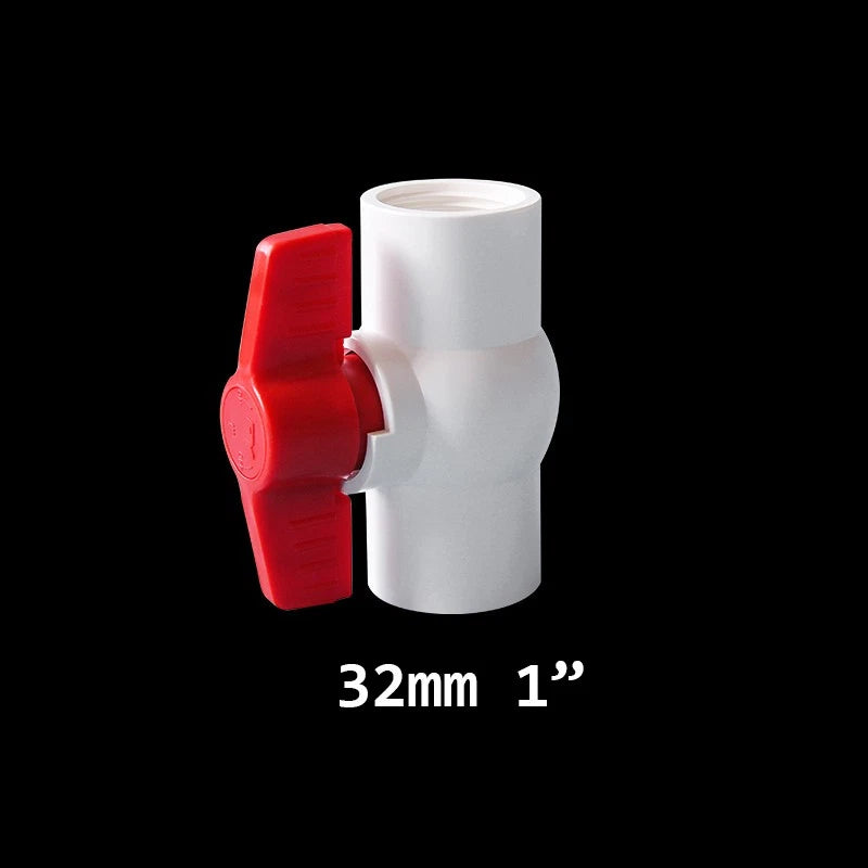 Weiß PVC Kugelhahn Kugel Ventil Innengewinde Muffen Fittings Pond 20-160mm