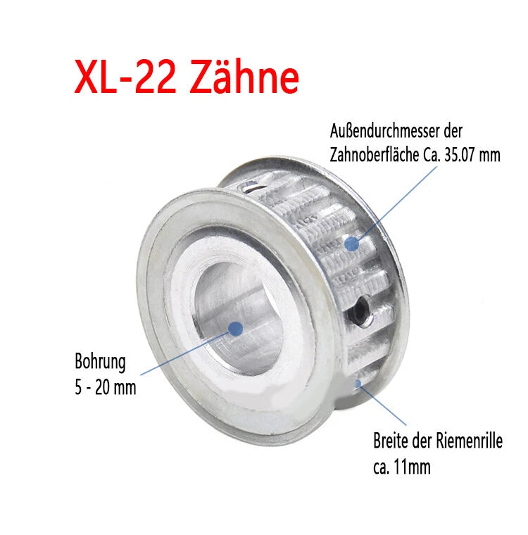 XL 10-40 Zähne Riemenscheibe 10T-40T Zahnrad Pulley für Zahnriemen 10mm Breite