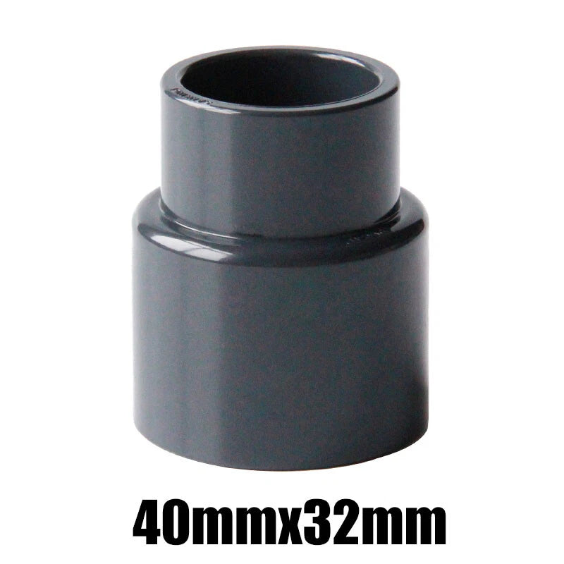 Ø20mm~63mm PVC Reduzierstück Rohr Fitting Klebefittings Lang Konisch Dunkelgrau