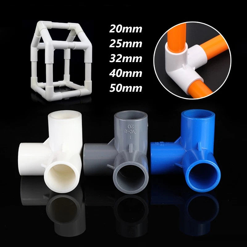 PVC Rohr Verbinder Klebefittings Bogen Winkel T-Stück Kappe Muffe I.D 20-63mm