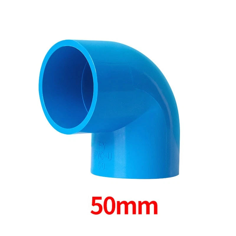 90° PVC Blau Winkel Klebe Fittings Rohr Muffe Rohrverbinder Innerer Dur:20~160mm
