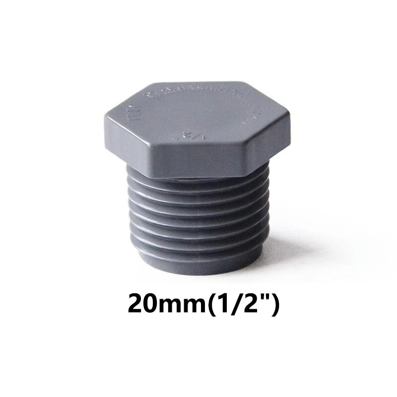 PVC-Gewindestopfen NPT 1 2" - 2" Außengewinde Endkappe Rohrende Stop Fittings