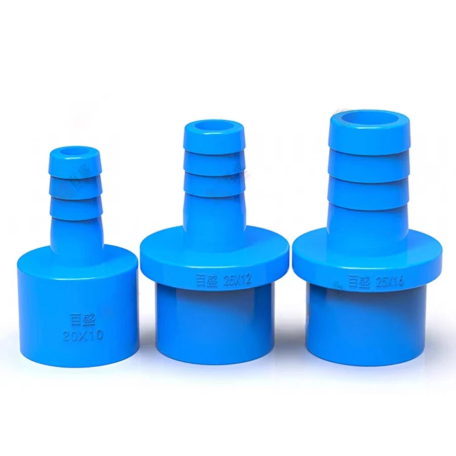 5-63mm Schlauchtülle PVC Klebefittings Druck Wasser Rohr Fittings Weiß Blau Grau