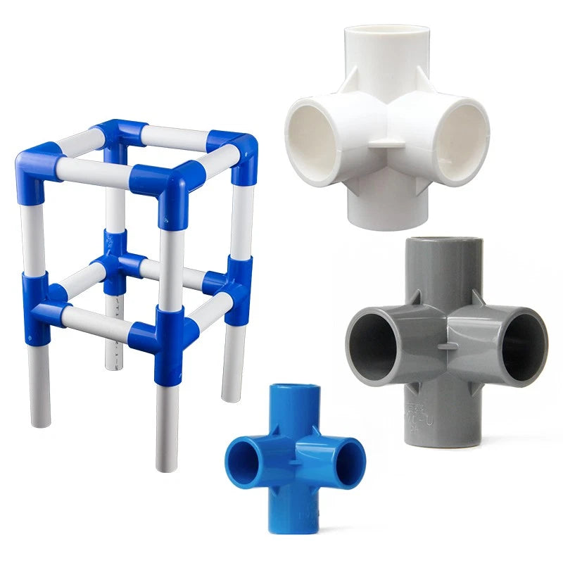 PVC Rohr Verbinder Klebefittings Bogen Winkel T-Stück Kappe Muffe I.D 20-63mm