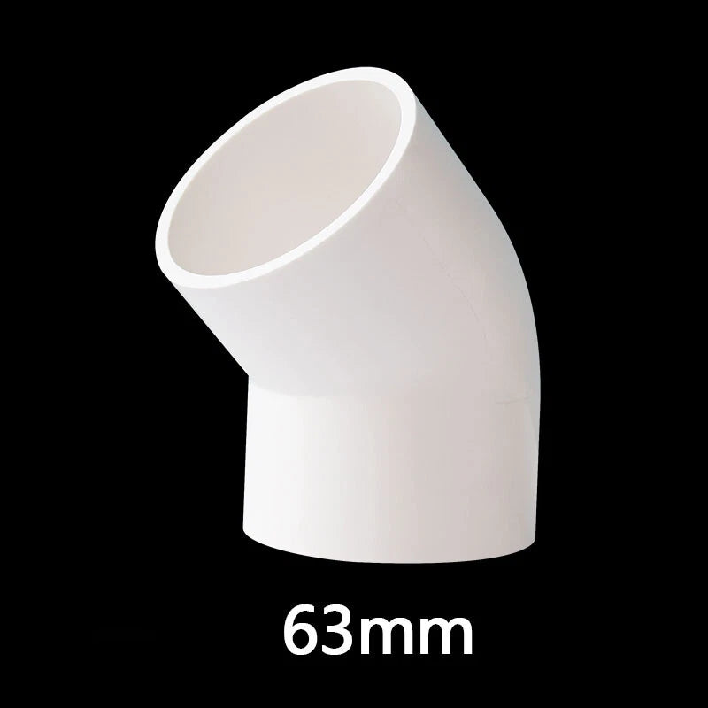 PVC 45° Ellbogen Winkel Klebe Fittings Rohr Muffe Rohrverbinder Weiß 20mm~200mm