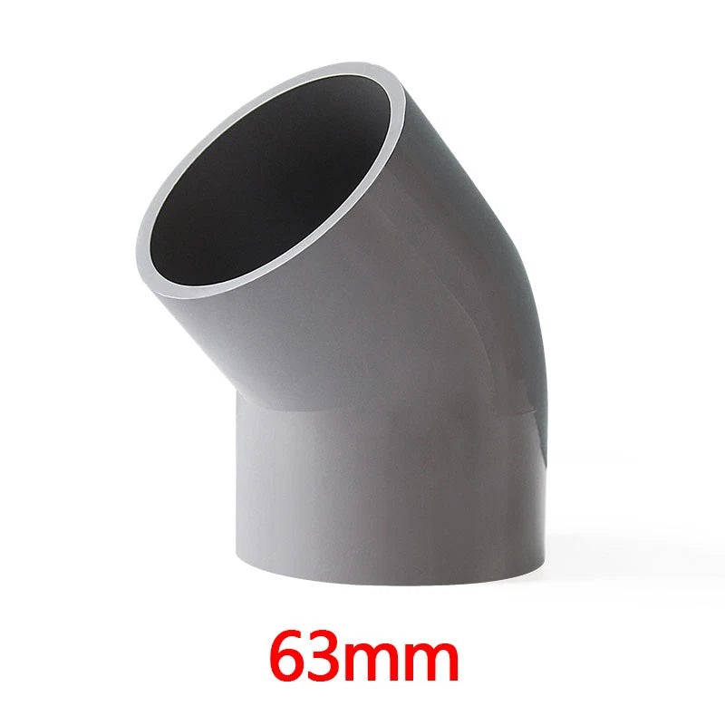 PVC 45° Ellbogen Winkel Klebe Fittings Rohr Grau Muffe Rohrverbinder 20mm~200mm