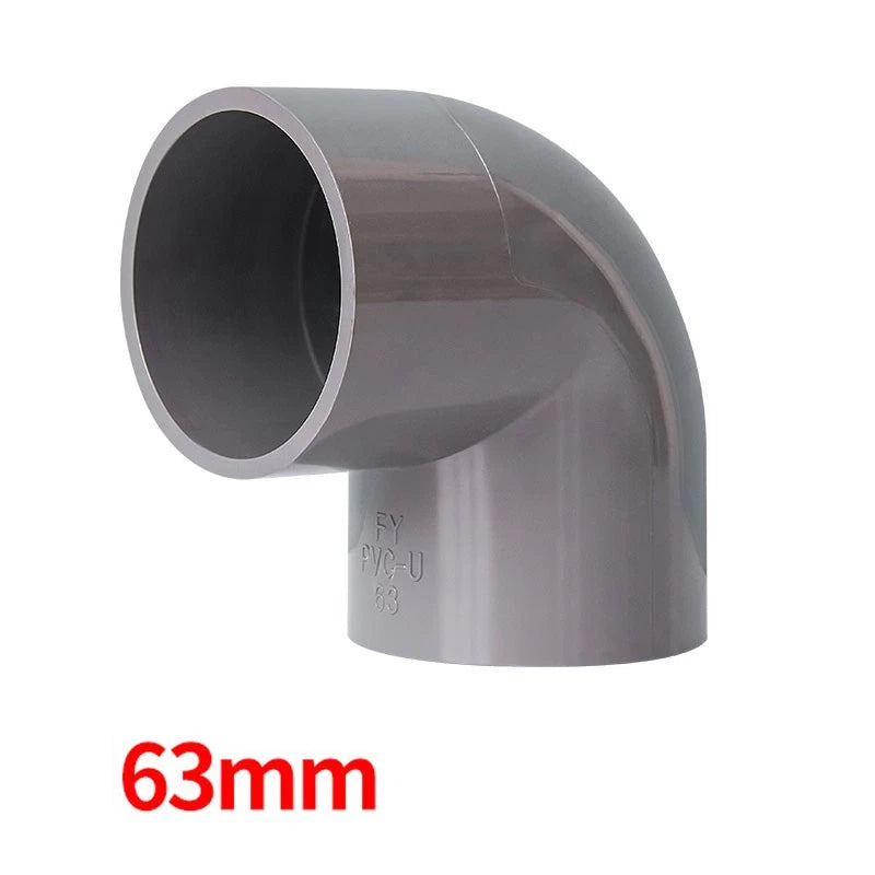 90° PVC Grau Winkel Klebe Fittings Rohr Muffe Rohrverbinder Inner Dur:20mm~200mm