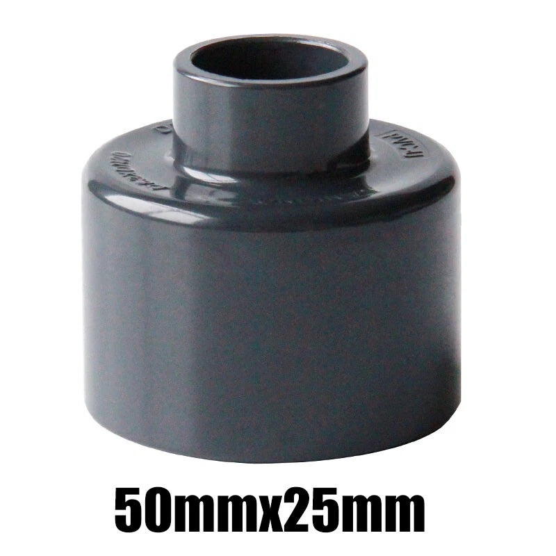 Ø20mm~63mm PVC Reduzierstück Rohr Fitting Klebefittings Lang Konisch Dunkelgrau