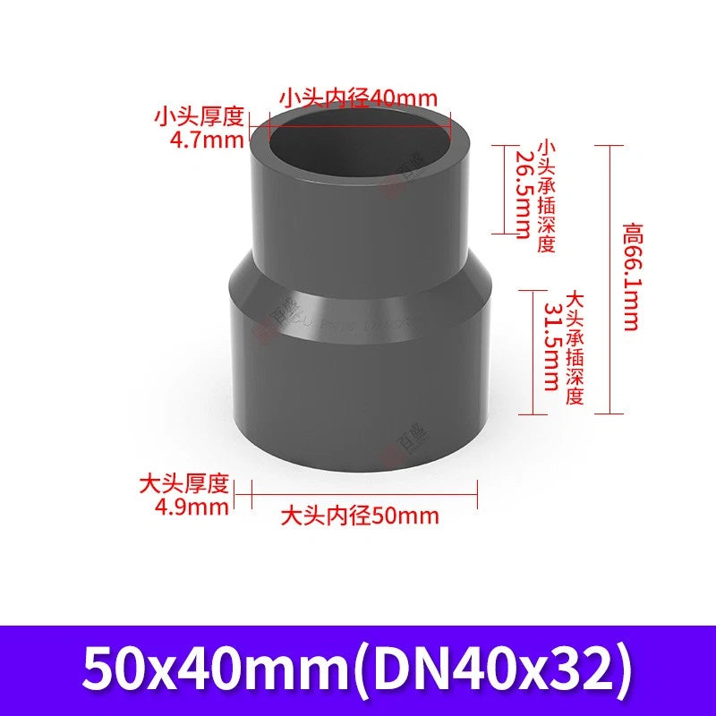PVC Reduzierstück Muffe Rohr Fitting Klebefittings Lang Konisch I.D 20mm-140mm