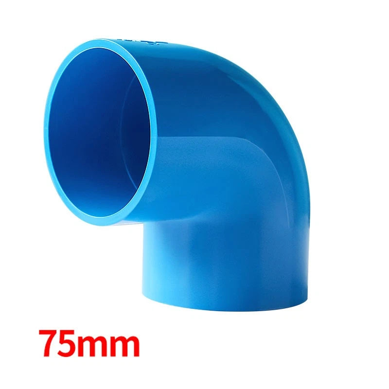 90° PVC Blau Winkel Klebe Fittings Rohr Muffe Rohrverbinder Innerer Dur:20~160mm
