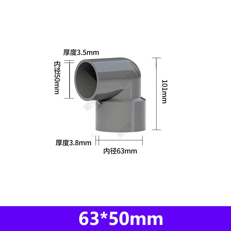 PVC 90° Winkel Reduzierstück Rohrverbinder Reduzierstück Muffe Fittings 20-110mm