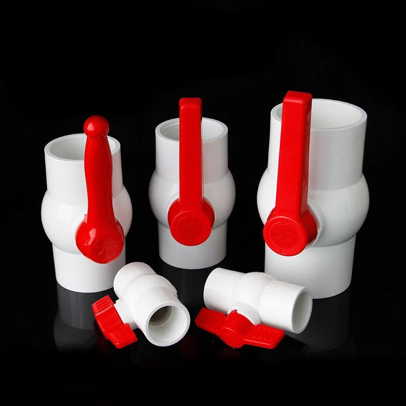 Weiß PVC Kugelhahn Kugel Ventil Innengewinde Muffen Fittings Pond 20-160mm