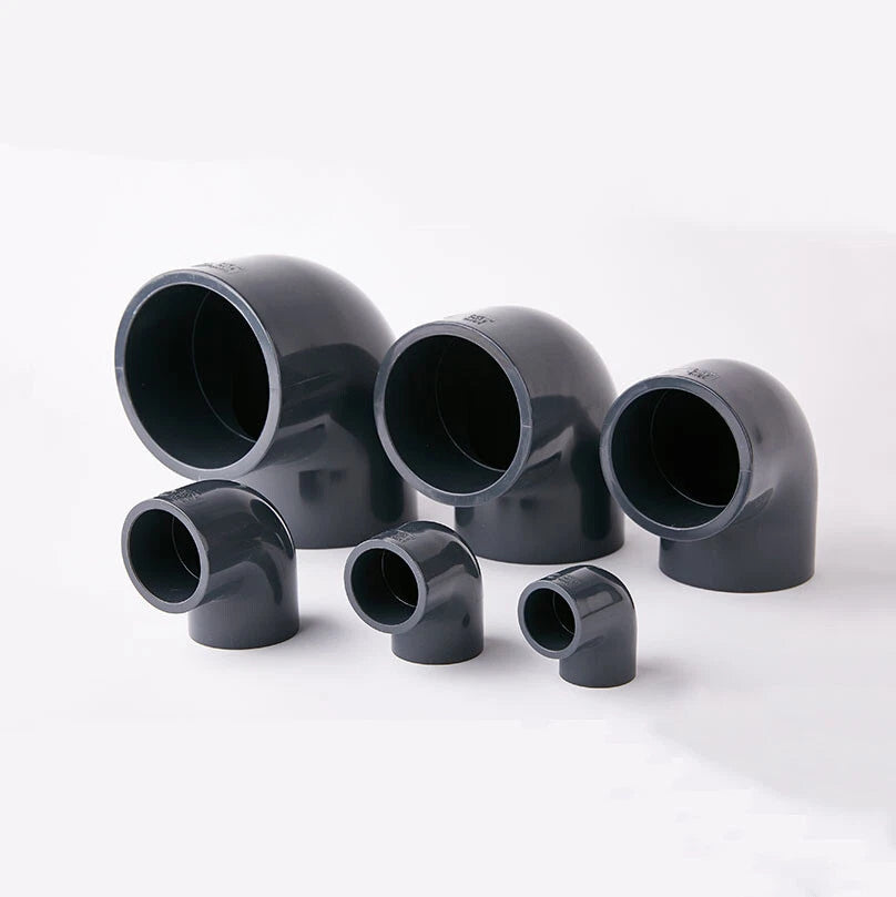 90° PVC Grau Winkel Klebe Fittings Rohr Muffe Rohrverbinder Inner Dur:20mm~200mm
