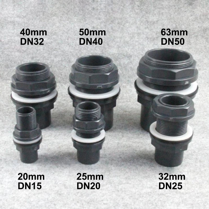 UPVC Fitting Klebefittings Durchführung Rohrverbinder Muffe 20mm-75mm Aquarium