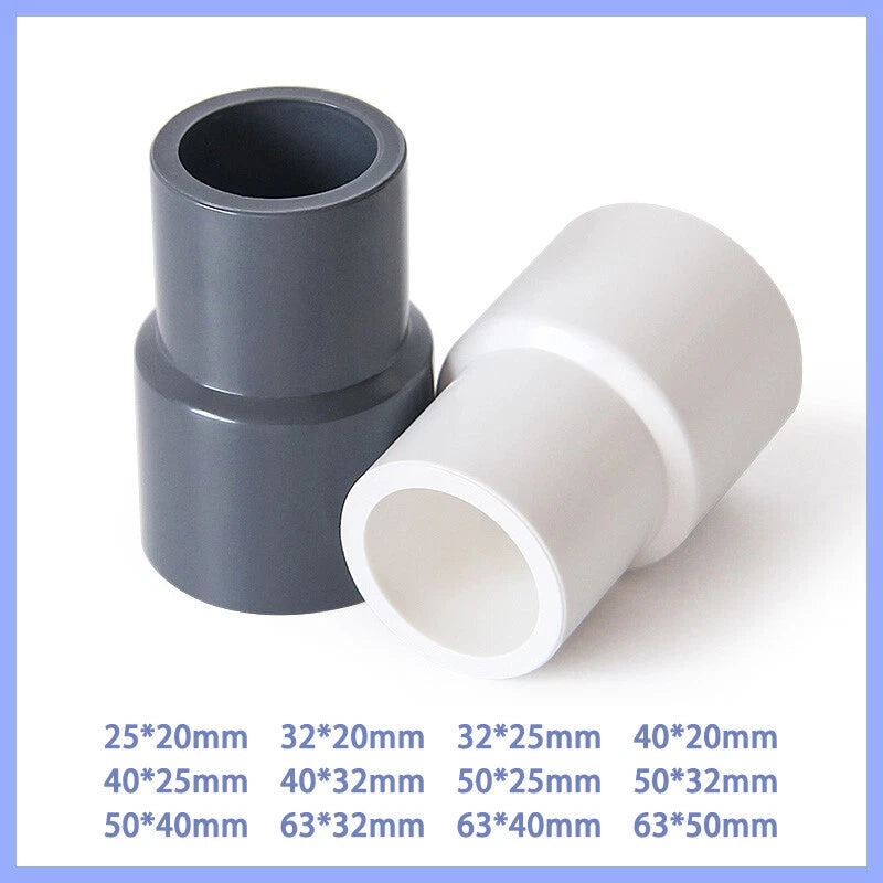 PVC Reduzierstück Muffe Rohr Fitting Klebefittings Lang Konisch I.D. 20mm-63mm