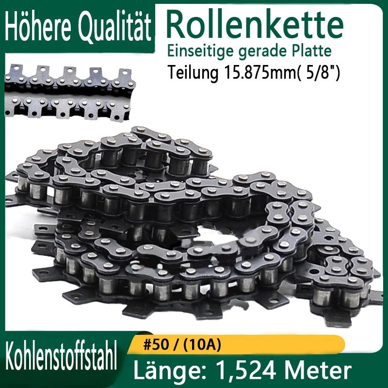 10A Rollenkette 5/8" Antriebskette Gerade Ohr Förderkette Roller Chain 15.875mm