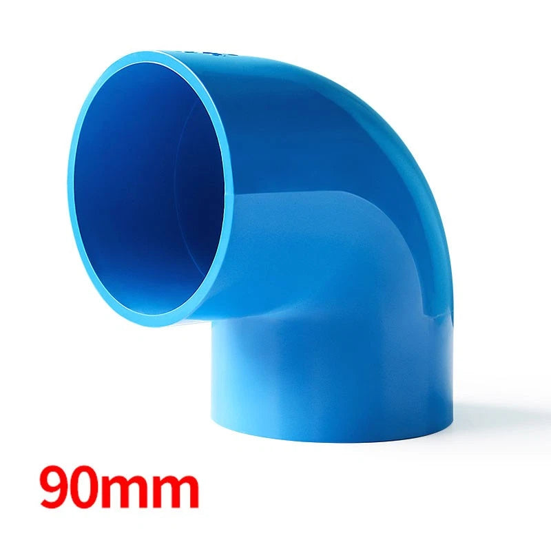 90° PVC Blau Winkel Klebe Fittings Rohr Muffe Rohrverbinder Innerer Dur:20~160mm