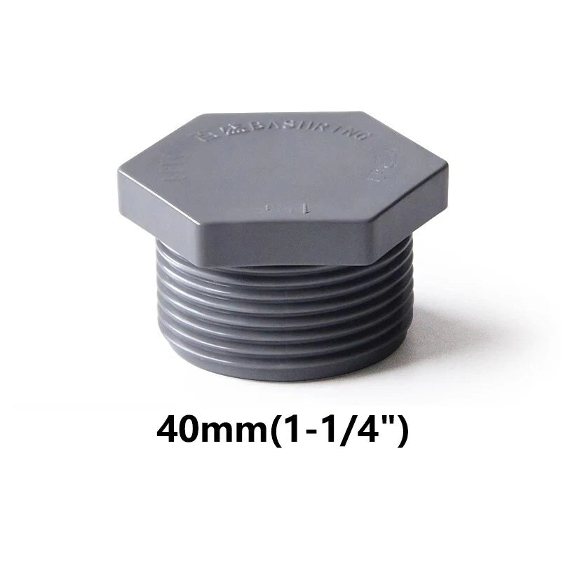 PVC-Gewindestopfen NPT 1 2" - 2" Außengewinde Endkappe Rohrende Stop Fittings