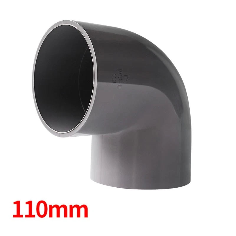 90° PVC Grau Winkel Klebe Fittings Rohr Muffe Rohrverbinder Inner Dur:20mm~200mm