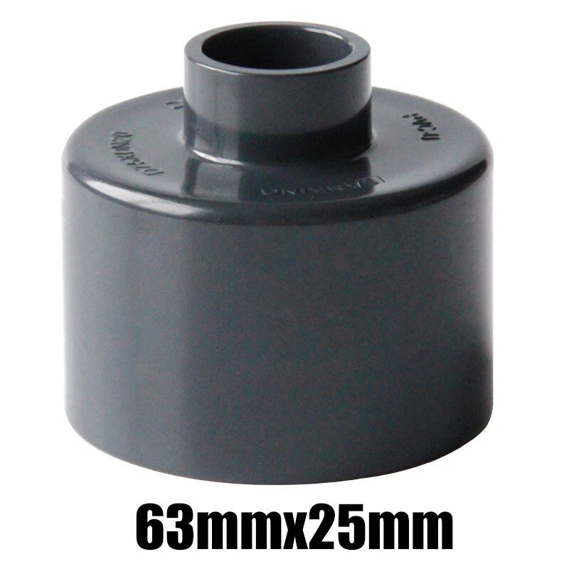Ø20mm~63mm PVC Reduzierstück Rohr Fitting Klebefittings Lang Konisch Dunkelgrau