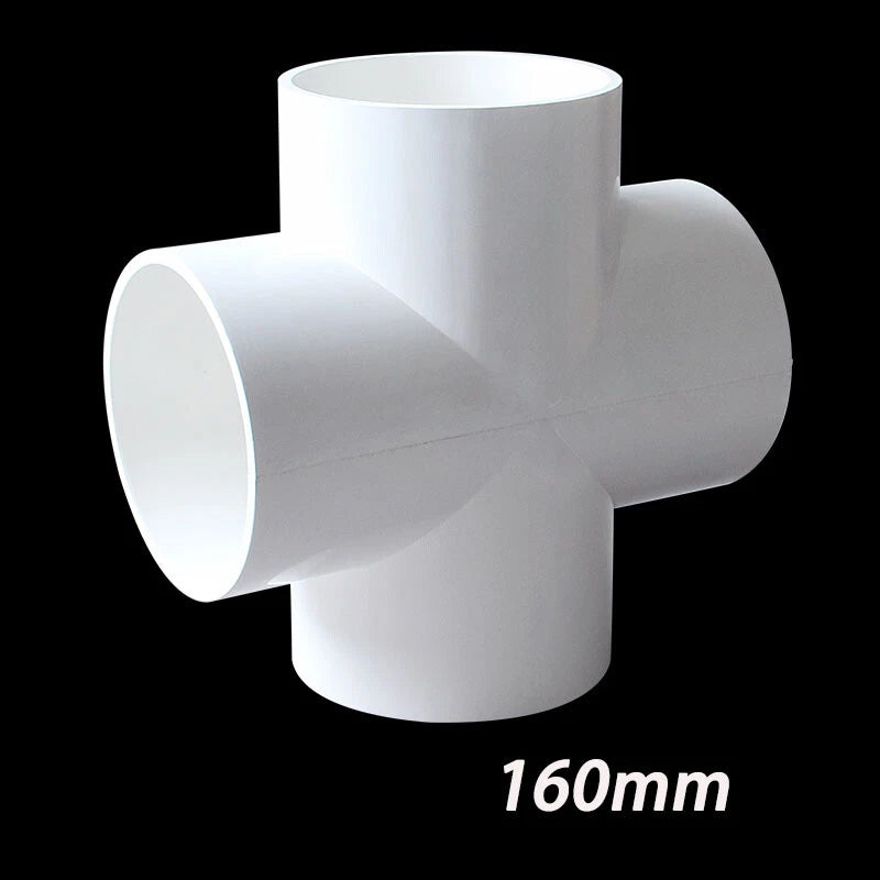 PVC Klebe Fittings Verbinder Kreuz Nippel Verschraubung Hahn Rohr 20mm-200mm