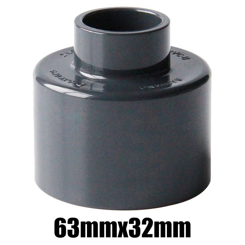Ø20mm~63mm PVC Reduzierstück Rohr Fitting Klebefittings Lang Konisch Dunkelgrau