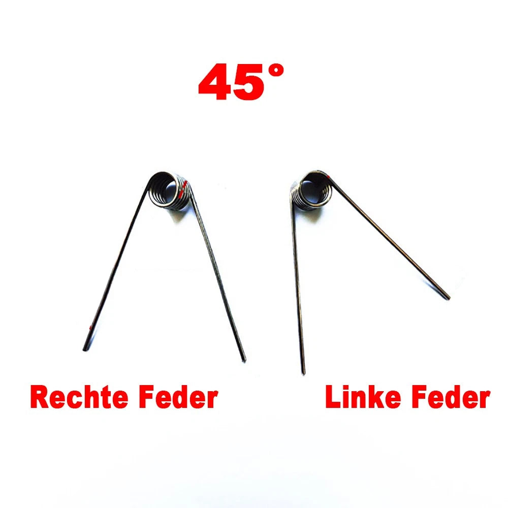 d 1,4mm Schenkelfedern/Torsionsfedern/Drehfeder/Spannfeder Edelstahl linke Feder