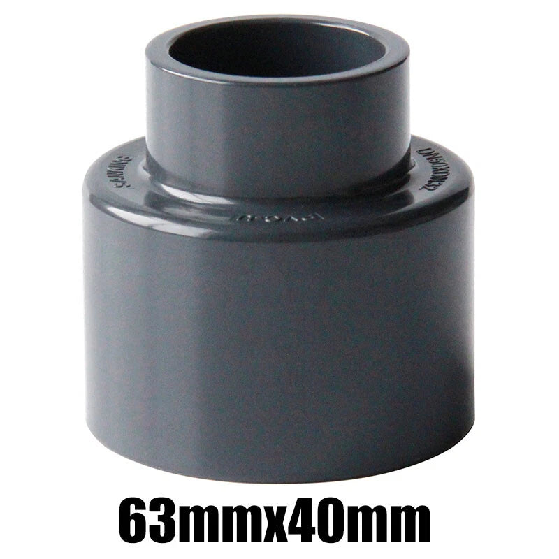 Ø20mm~63mm PVC Reduzierstück Rohr Fitting Klebefittings Lang Konisch Dunkelgrau
