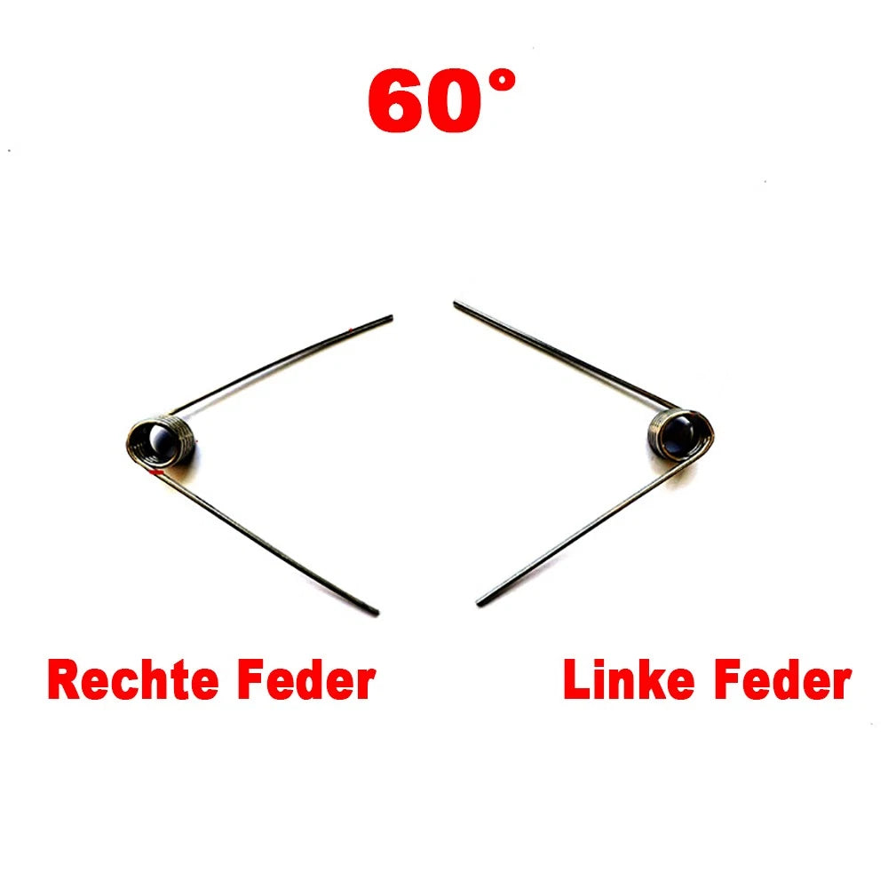 d 1,4mm Schenkelfedern/Torsionsfedern/Drehfeder/Spannfeder Edelstahl linke Feder
