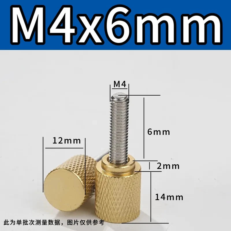 M4 Knurled Thumb Screws,Aluminium Alloy Head & Stainless Steel Stud,6-100mm Bolt