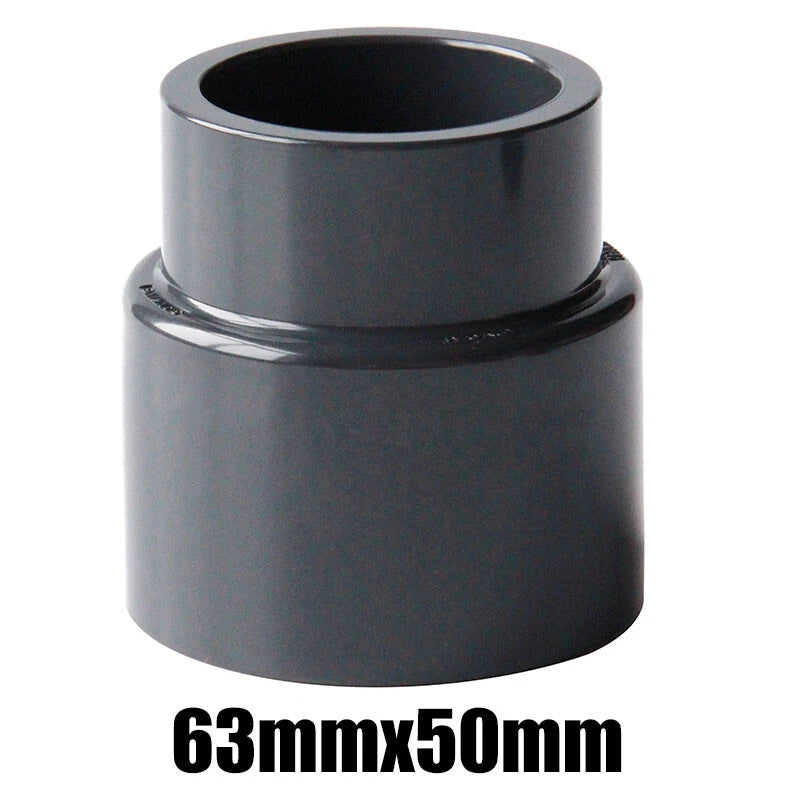 Ø20mm~63mm PVC Reduzierstück Rohr Fitting Klebefittings Lang Konisch Dunkelgrau