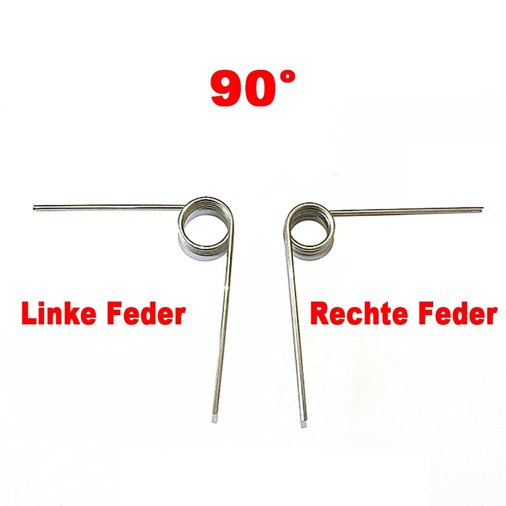 d 1,4mm Schenkelfedern/Torsionsfedern/Drehfeder/Spannfeder Edelstahl linke Feder