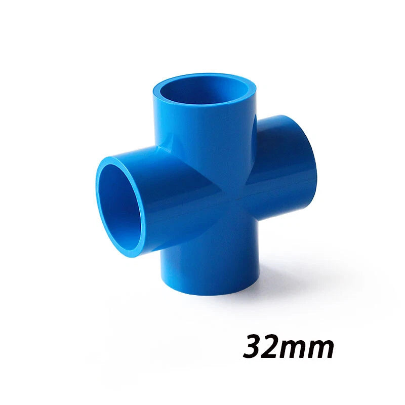 PVC Klebe Fittings Verbinder Kreuz Nippel Verschraubung Hahn Rohr 20mm-200mm